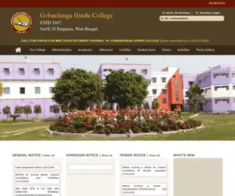 Ghcollege.ac.in(Gobardanga Hindu College) Screenshot