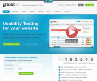 Ghostrec.com(Usability Testing for your website) Screenshot