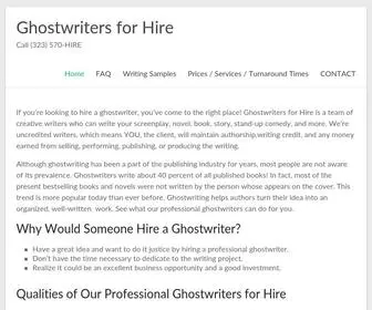 Ghostwritersforhire.com(Hire a Ghostwriter) Screenshot