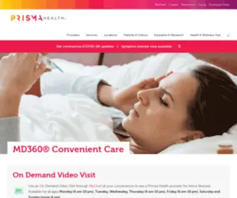 GHSMD360.org(MD360 Convenient Care from Greenville Health System) Screenshot