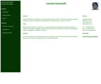Giacomelli.info(Lorenzo Giacomelli's Personal) Screenshot