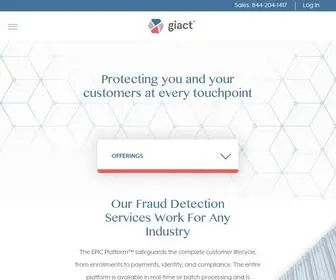 Giact.com(Fraud Detection Services) Screenshot