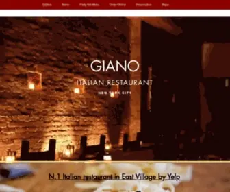 Gianonyc.com(East Village Italian Restaurant) Screenshot