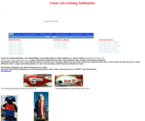 Giantadvertisinginflatables.com(Giant Advertising Inflatables) Screenshot