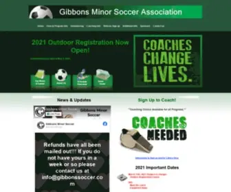 Gibbonssoccer.com(Gibbons Minor Soccer) Screenshot