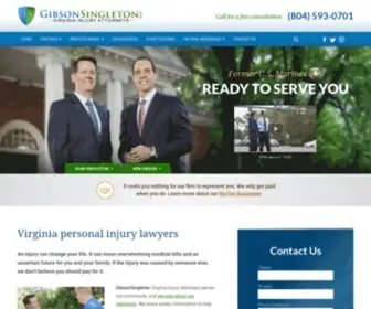 Gibsonsingleton.com(GibsonSingleton Virginia Injury Attorneys) Screenshot