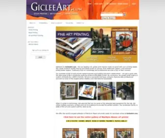 Gicleeart.com(Expert Giclee Printing and Artwork Scanning Services) Screenshot