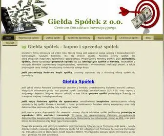 Gielda-Spolek.pl(Sprzedam, kupię spółkę z o.o., firmę, spółki komandytowe) Screenshot