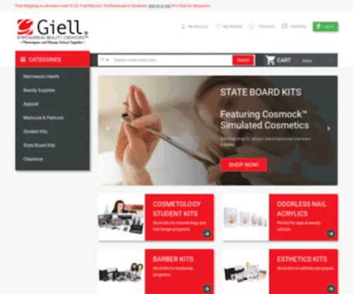 Giell.com(Mannequins & Beauty School Supplies) Screenshot