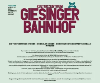 Giesinger-Bahnhof.de(Konzerte, Veranstaltungen, Bahnhofsbrettl, Dialogcafe, Kultur, Soziokultur, Kulturzentrum, Giesinger Bahnhof) Screenshot