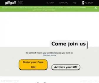 Giffgaff.co.uk(The mobile network run by you) Screenshot