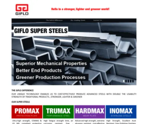 Giflosteels.hu(Giflo Steels) Screenshot