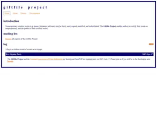 Giftfile.org(Giftfile Project) Screenshot