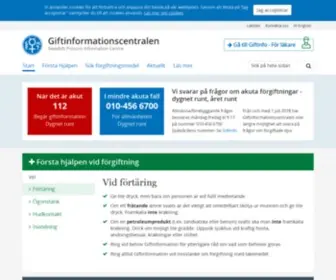 Giftinformation.se(Giftinformation svarar på frågor om akuta förgiftningar) Screenshot