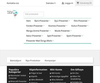 Giftoyo.se(Snabb leverans av billiga Presenter sorterade efter populära / klassiska motiv) Screenshot