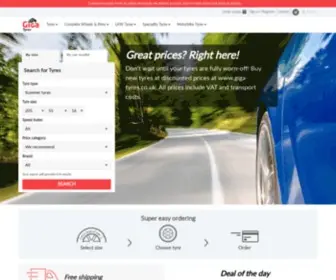 Giga-Tyres.co.uk(Shop cheap car tyres at online) Screenshot