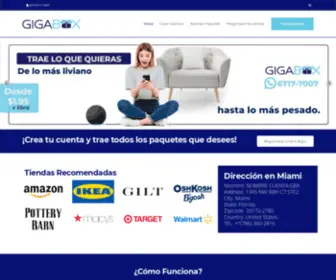Gigaboxpty.com(Casillero en Miami y compras por Internet) Screenshot