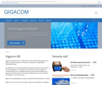 Gigacom.se(Leverantör av fiberoptiska produkter och instrument) Screenshot