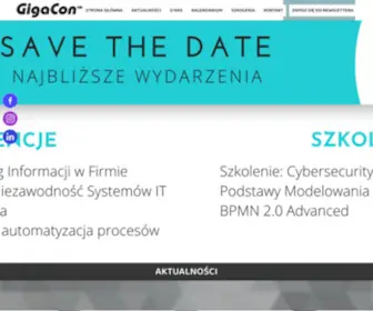 Gigacon.org(GigaCon Konferencje IT biznesowe Fotowoltaika Ubezpieczenia Bankowo) Screenshot