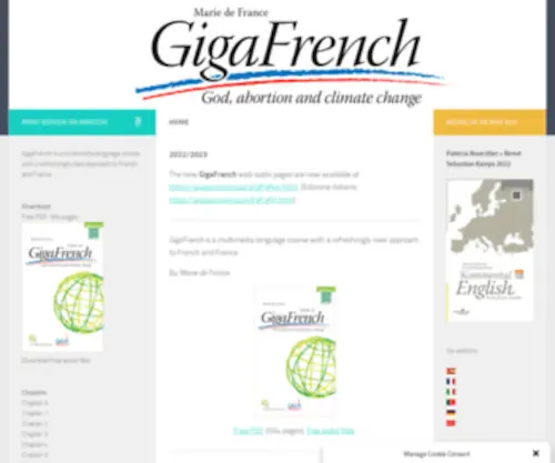 Gigafrench.com(A multimedia media language course for the world) Screenshot