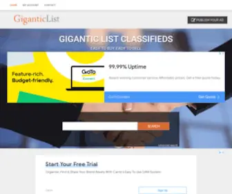 Giganticlist.com(Classified Ads) Screenshot