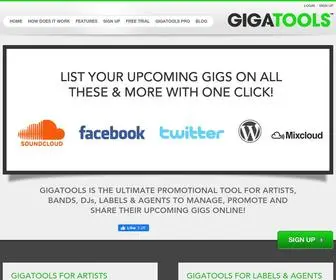 Gigatools.com(List Your Upcoming Gigs Everywhere) Screenshot