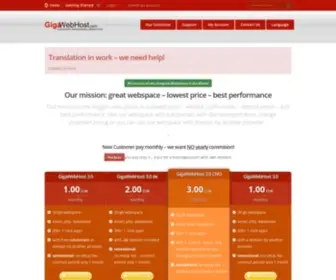 Gigawebhost.com(Domain, Webspace, Server, Hosting) Screenshot