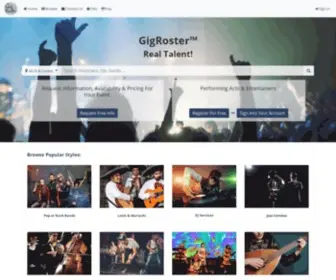 Gigroster.com(Hire a Musician) Screenshot