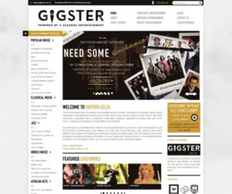 Gigster.co.za(Musicians, comedians, celebs, corporate, wedding and party entertainers to hire) Screenshot