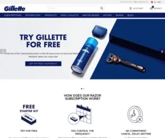 Gillette.co.uk(Gillette razors) Screenshot