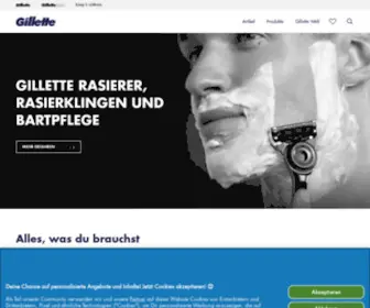 Gillette.de(Rasierer, Rasierklingen & Gesichtspflege für Männer) Screenshot