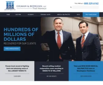 Gilmanbedigian.com(Personal Injury & Medical Malpractice Attorneys) Screenshot