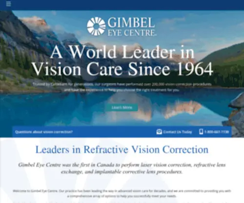 Gimbeleyecentre.com(LASIK Laser Eye Surgery Ophthalmology Calgary Edmonton AB) Screenshot