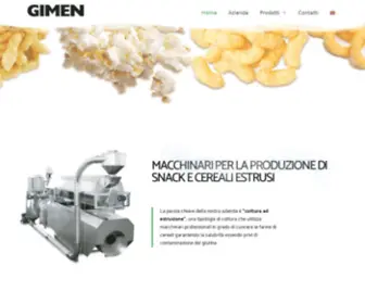 Gimensrl.com(Gimen Srl Impianti completi per la produzione di snack e cereali vari) Screenshot