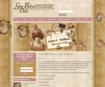 Ginabellousdolls.com(Miniature Dolls by Gina Bellous) Screenshot