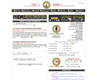 Ginbot7.org(Official Web Site of GINBOT 7 Movement for Justice) Screenshot