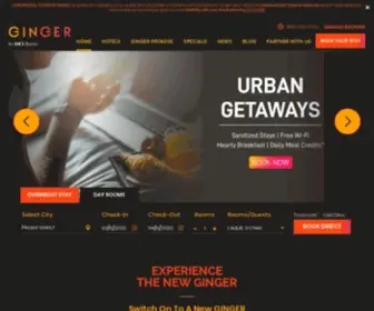 Gingerhotels.com(GINGER Hotels energizes millennials in their journey with a hospitality experience) Screenshot