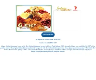 Gingerindian.com.au(Taste the Best North Indian Mughali Cusine at Ginger Indian Restaurant) Screenshot