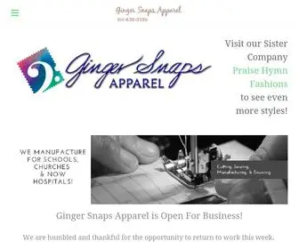 Gingersnapsapparel.com(Providing Excellence in Fashion and Service for your Group) Screenshot