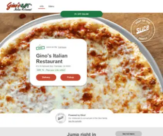 Ginosofpalmdale.com(Get 5% off your pizza delivery order) Screenshot