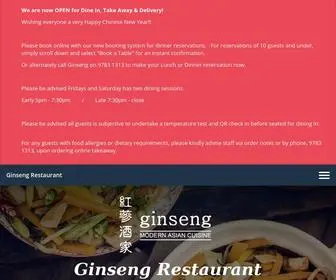 Ginsengrestaurant.com.au(Order Online for Takeaway / Delivery. Here at Ginseng Restaurant) Screenshot