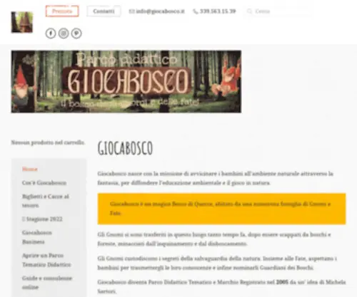 Giocabosco.it(Giocabosco Parco Didattico degli Gnomi e delle Fate) Screenshot