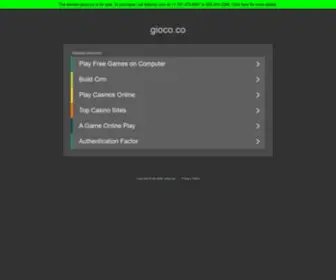 Gioco.co(Purchase this domain) Screenshot