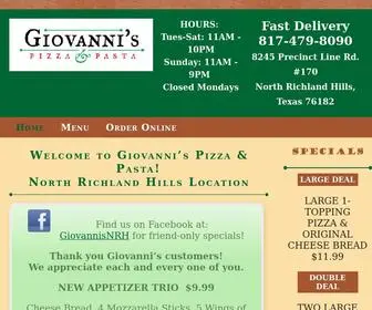 Giovannisnrh.com(Giovanni's Pizza & Pasta) Screenshot