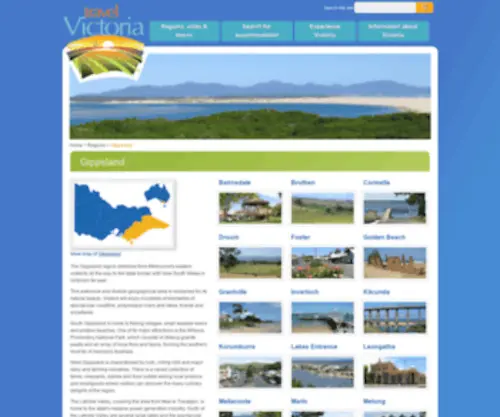 Gippslandtourism.com.au(Accommodation & visitor guide) Screenshot