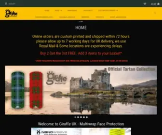 Giraffeuk.com(Giraffe uk are one of europe's largest manufactures of custom headwear inc) Screenshot