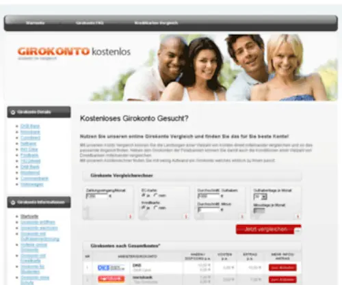Girokontokostenlos.com(Kostenloses Girokonto im Vergleich) Screenshot