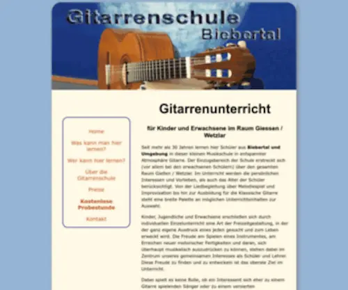 Gitarrenschule-Biebertal.de(Gitarrenschule Biebertal) Screenshot