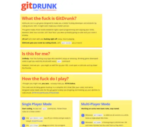 Gitdrunk.com(The git game that gets you crunk by coding drunk) Screenshot