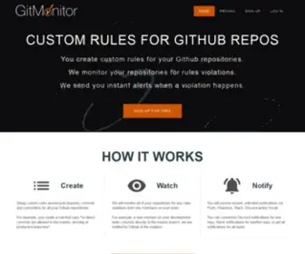 Gitmonitor.com(Enforce custom rules on your Github repositories) Screenshot